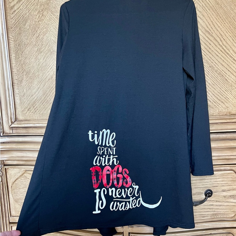 Black Cardigan Dog Lovers Top Small S